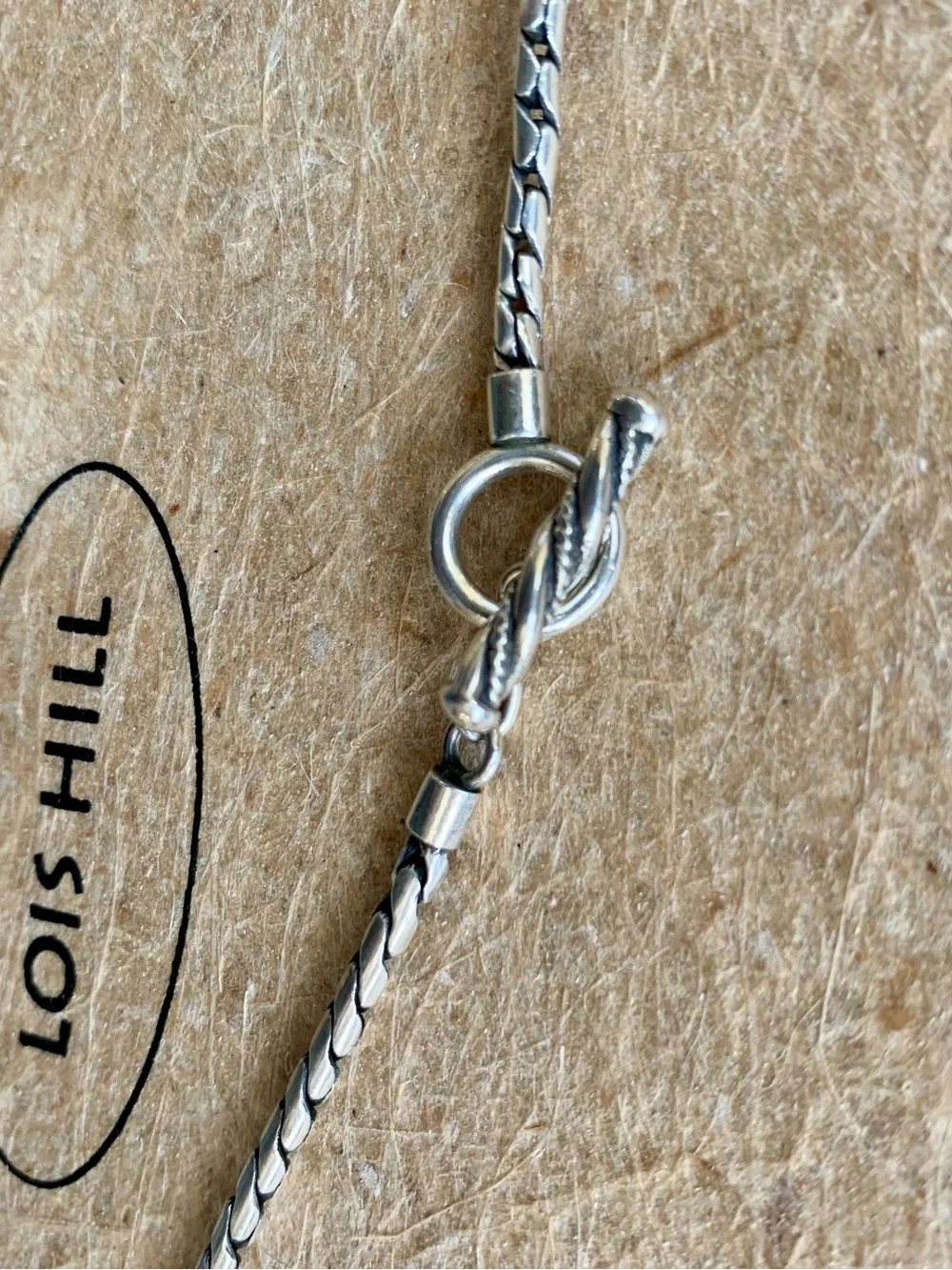 Lois Hill Silver Square Pendant Necklace